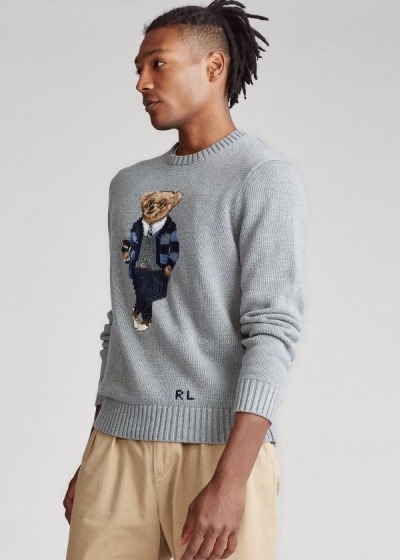 Sueter Polo Ralph Lauren Hombre Grises - Polo Bear Cotton - ORAKL2019